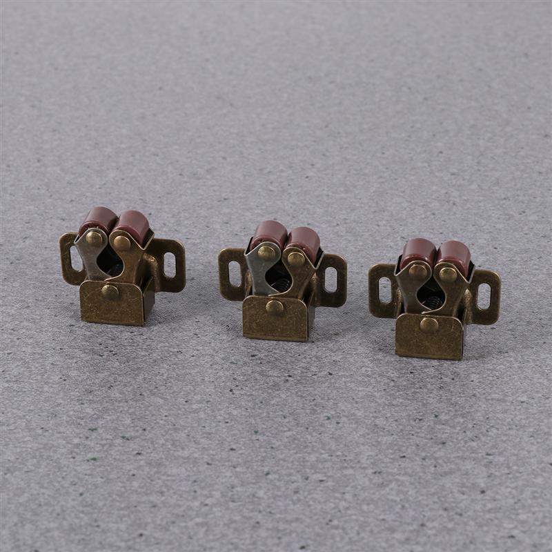 Lot de 20 loquets de porte à bascule, clip de verrouillage à bille pour placard, loquets de porte, perles de porte marron