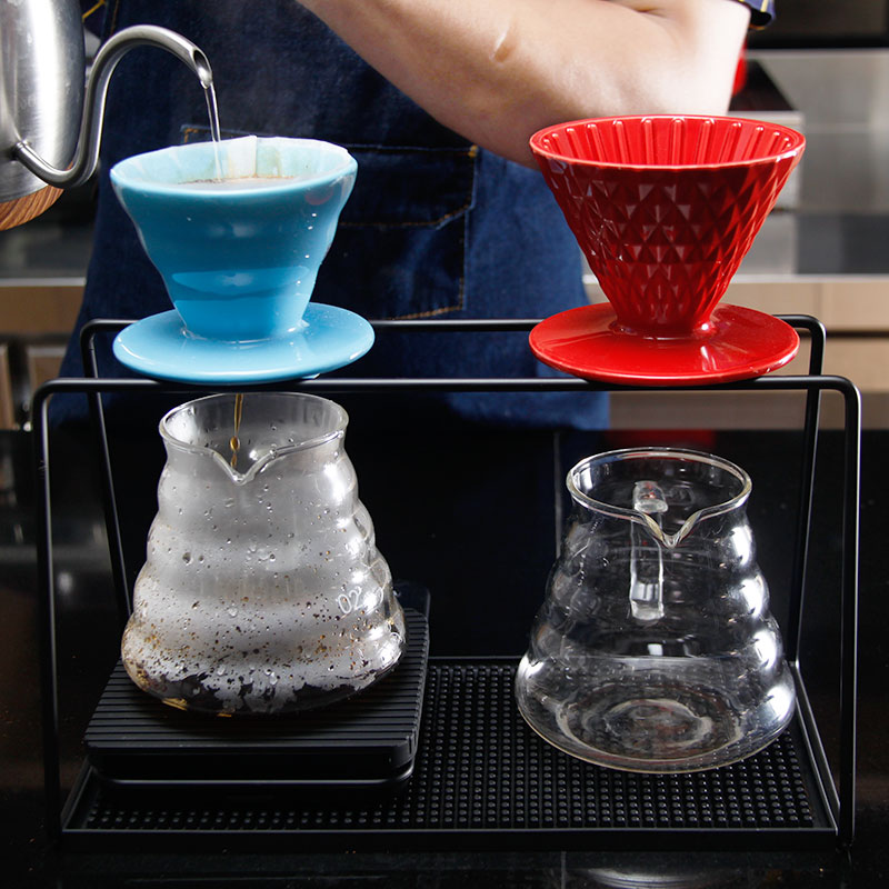 double hole Pour-over coffee steel frame siza/Pour-over coffee steel Frame profile display/stainless steel Dripper Rack