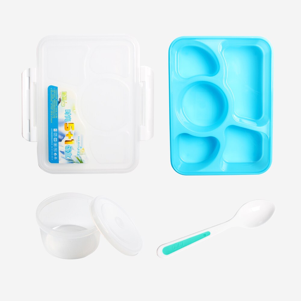 Draagbare Magnetron Kids Lunchbox 5 Compartimenten Met Soepkom Bento Dozen Lekvrije Kinderen Voedsel Container Met lepel