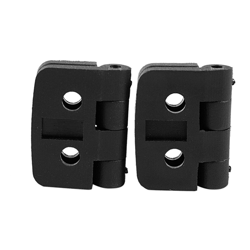 2 Pcs Black Single Metal Axle Plastic Wardrobe Door Hinge: Default Title