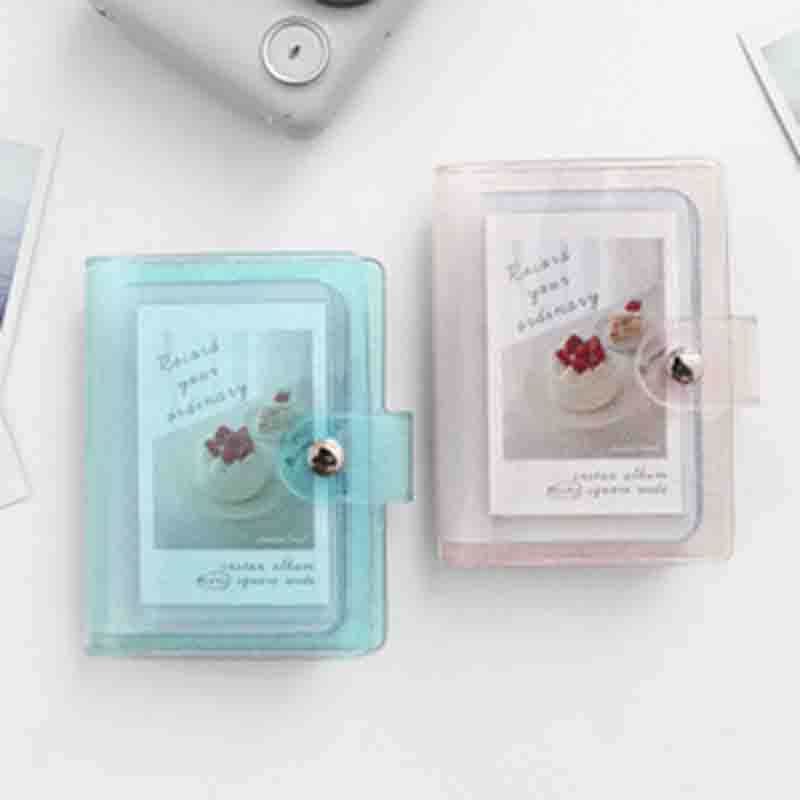 Jelly Kleur Fotoalbum Voor Mini Card Photo Sticker Album Mini Fotoalbum Foto Album Roze Transparant Glitter Kaarthouder tas