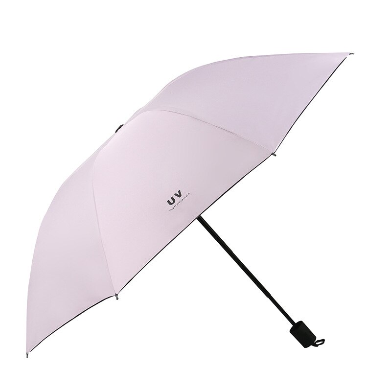 Automatiskt hopfällbart paraply miniparaply vindtätt anti-uv-skydd 3 hopfällbart paraply bärbart resregn paraply: Ingen knapp rosa