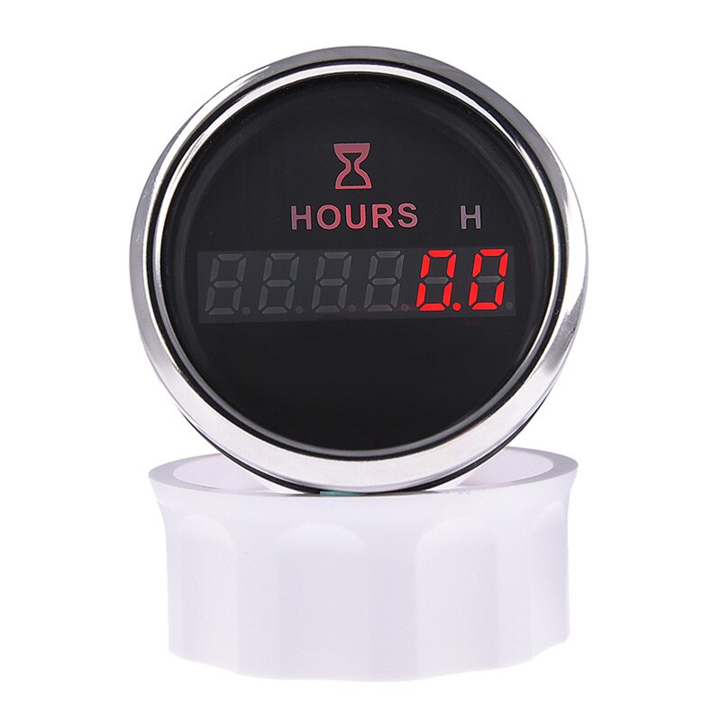 KUS Tachometer, wasserdicht, Tachometer, mit Stundenzähler, 3000 U/min, 85 mm, 12 V/24 V, mit Hintergrundbeleuchtung (weiß