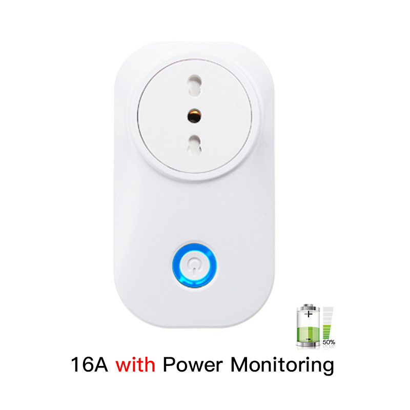 FrankEver Wifi Smart Socket 10A 16A with Power Monitoring Surge Protector for Israel India Brazil Italy UK EU AU Smart Plug: Italy 16A