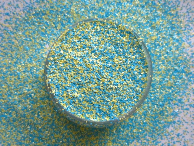 Matte Neon Blauw Geel Fijne Glitter Mix voor Gel Nagellak G513
