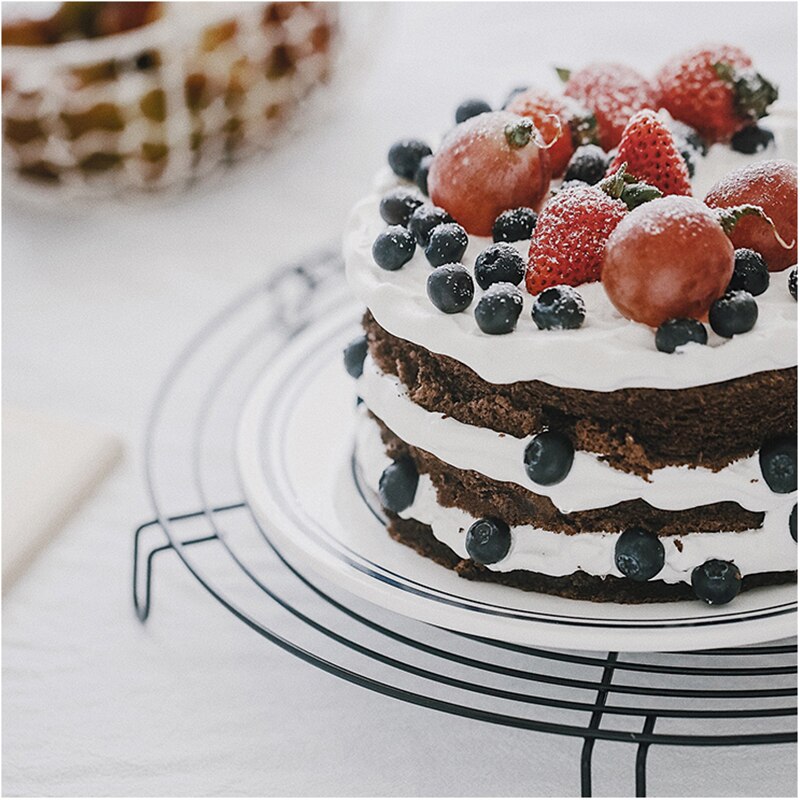 Baking Cake Cooling Tray Round Iron Bread Rack BBQ Bake Holder Vintage Photography Tools Cookies Cooling Container Dishes