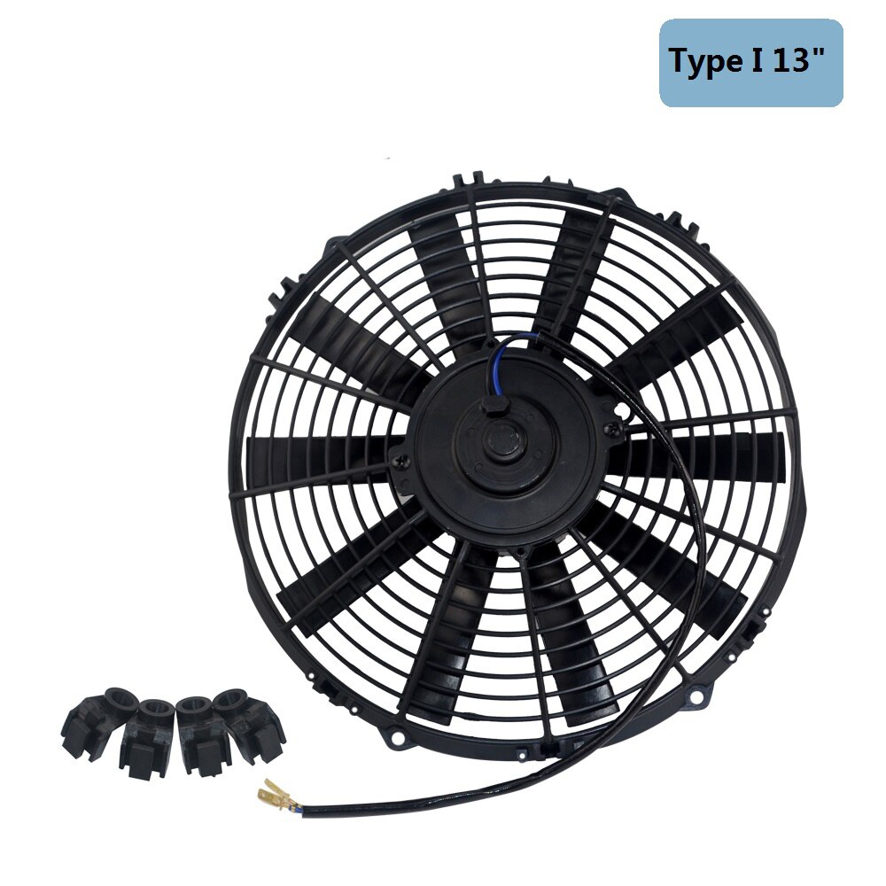 7 9 10 12 13 14 tums universal 12v 80w smal, reversibel svart blad elektrisk kylfläkt monteringssats för automatisk fläkt