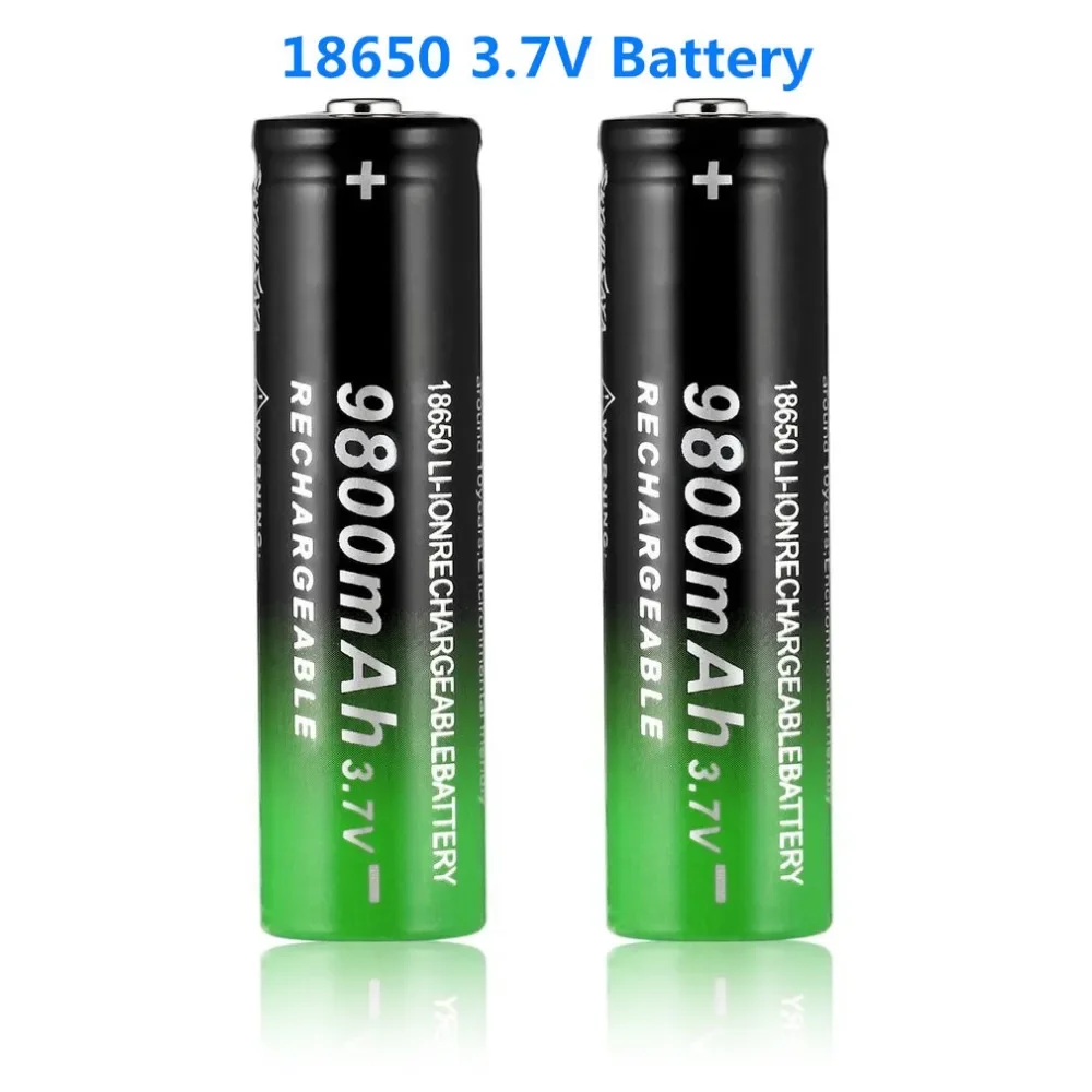 18650 Taschenlampe 3,7 V 9800 mAh wiederaufladbarer Lithium-Ionen-Akku für Taschenlampen-Scheinwerfer