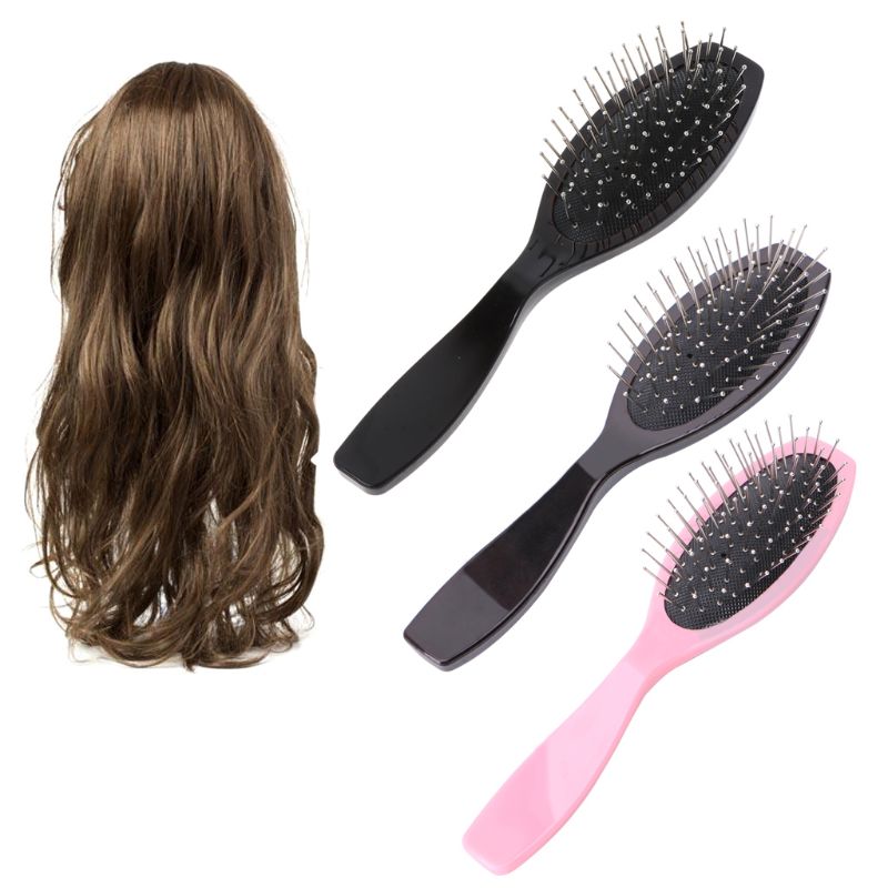 Cepillo de Peine de acero antiestático para extensiones de cabello de peluca, accesorios para el cabello de cabeza de entrenamiento, escova de pelo