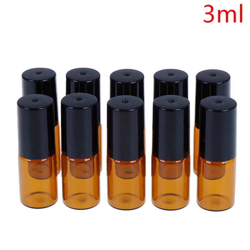 2/5/10 sztuk pusty stal nierdzewna metal bursztyn szkło olejek butelka typu rolka-na fiolki z kulką robić aromaterapii perfum: A3