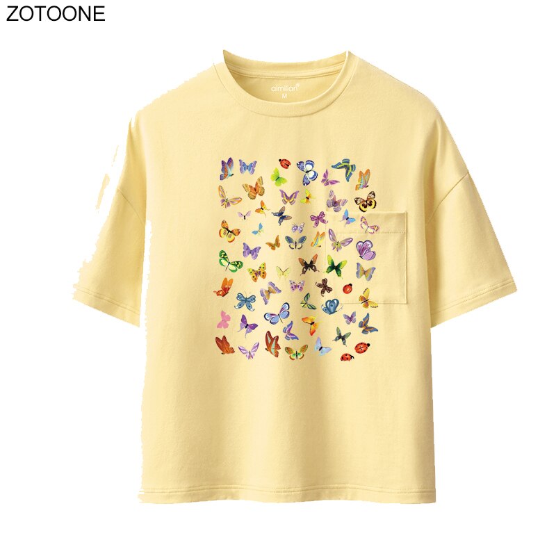 Zotoone Dier Patches Kleurrijke Vlinder Stickers Ijzer Op Transfers Voor Kleding T-shirt Diy Warmteoverdracht Voor Kids Applicaties G