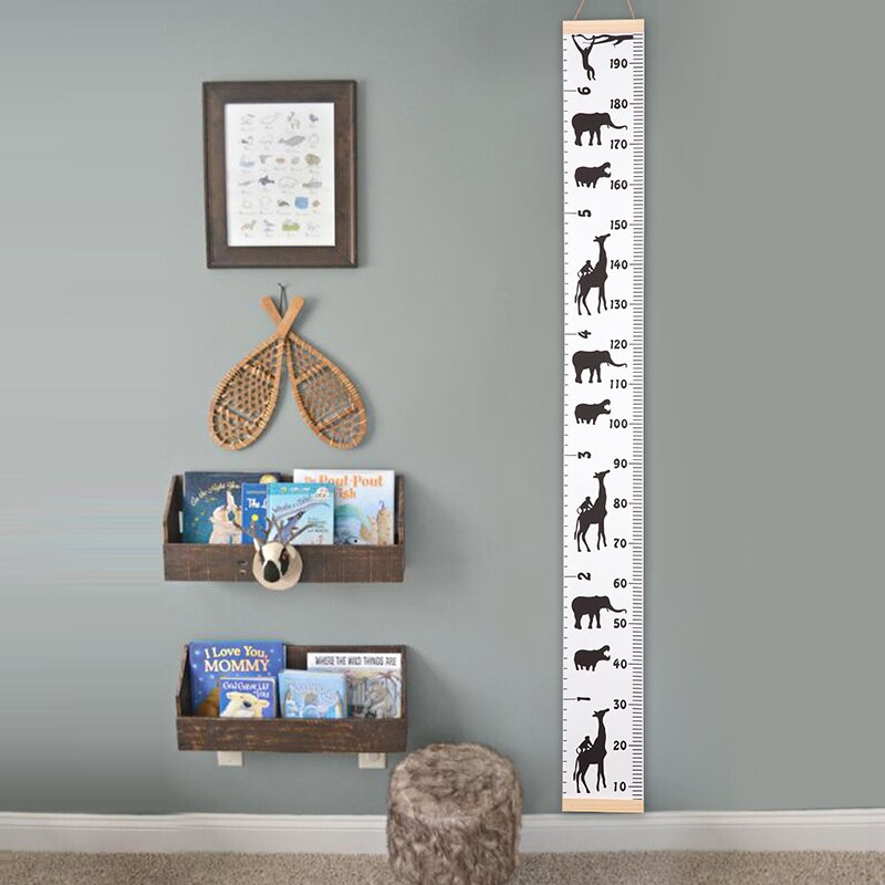 Props Wooden Wall Hanging Baby Height Measure Ruler Wall Sticker Decorative Child Kids Growth Chart for Bedroom Home Decoration