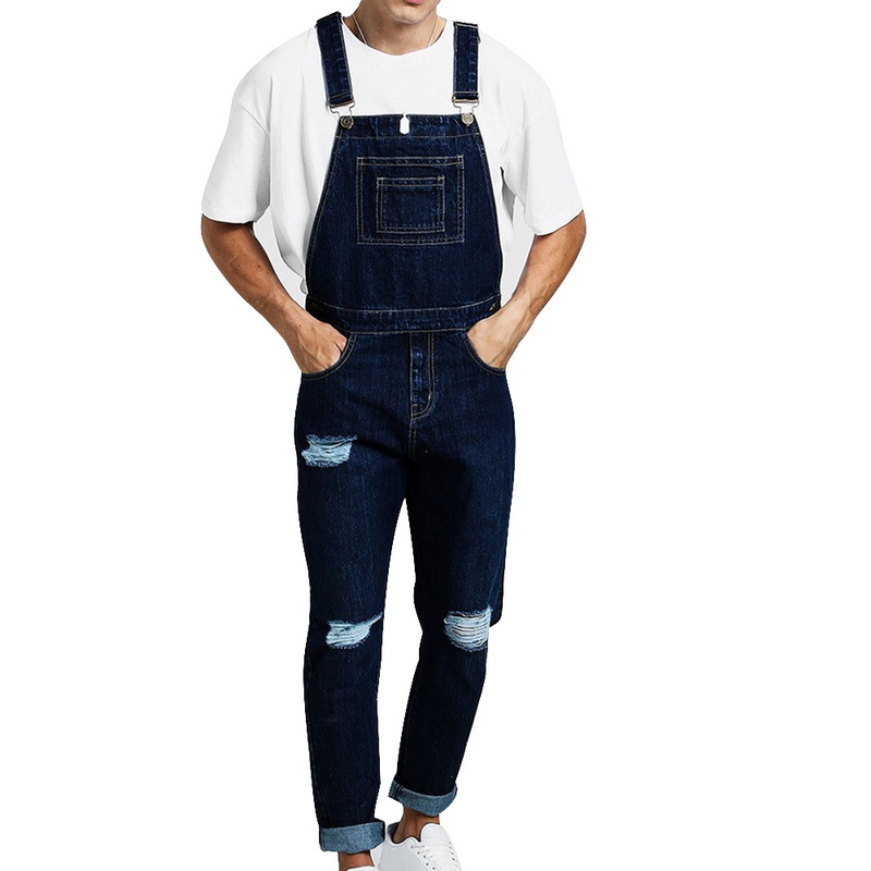 Heflashor heren casual jeans denim band jeans jumpsuit losvallend mouwloos casual vrouwelijk overalls tuinbroek playsuit