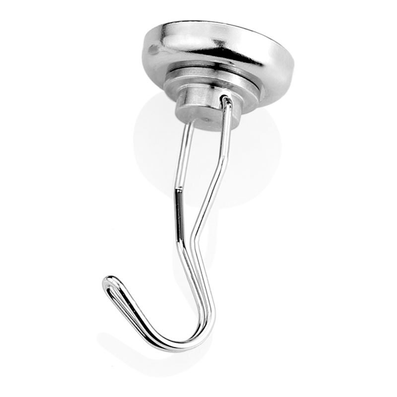 4 stuks zilveren sterke neodymium magneet 360 graden roterende magnetische haak permanente magneet hanger sleutelhanger koelkasthangers