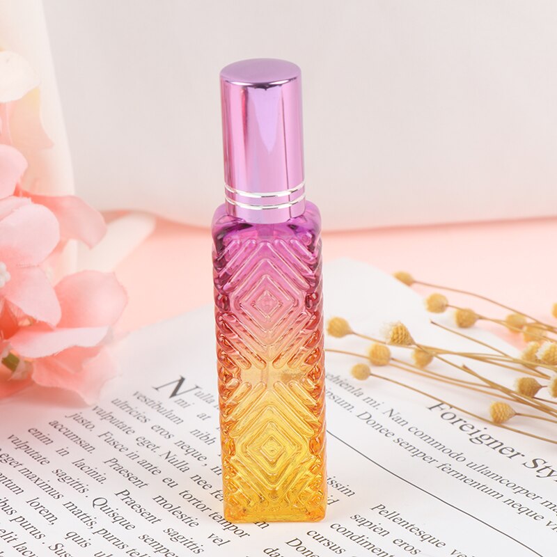 15ml Mini Fragrance Refillable Glass Vials Cosmetic Packaging Spray Bottle Colorful Square Glass Empty Perfume Bottle
