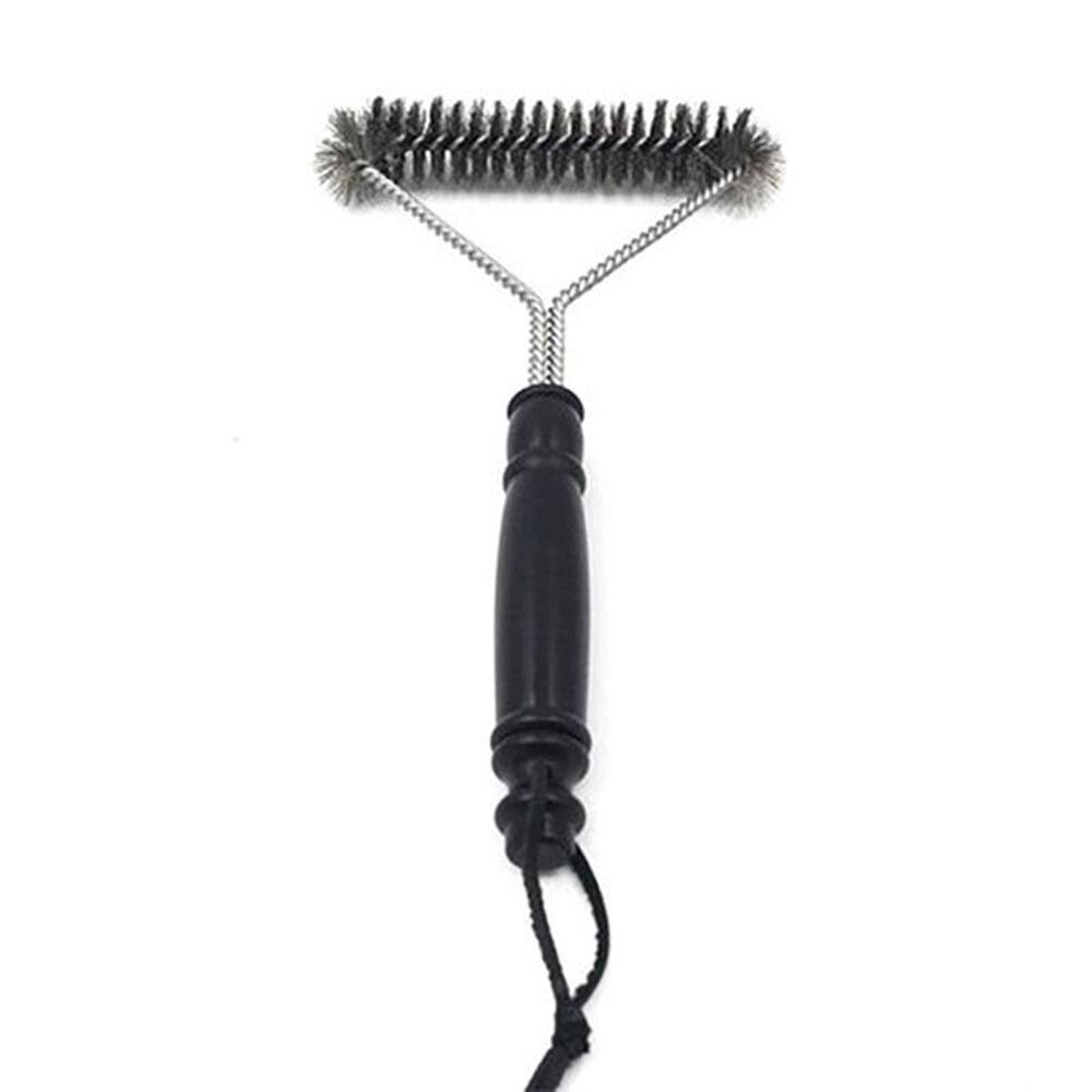 Economic BBQ Brush Clean 201 Stainless Steel Wire Convenient Tableware Barbecue Cleaning Brush Oven Home Black