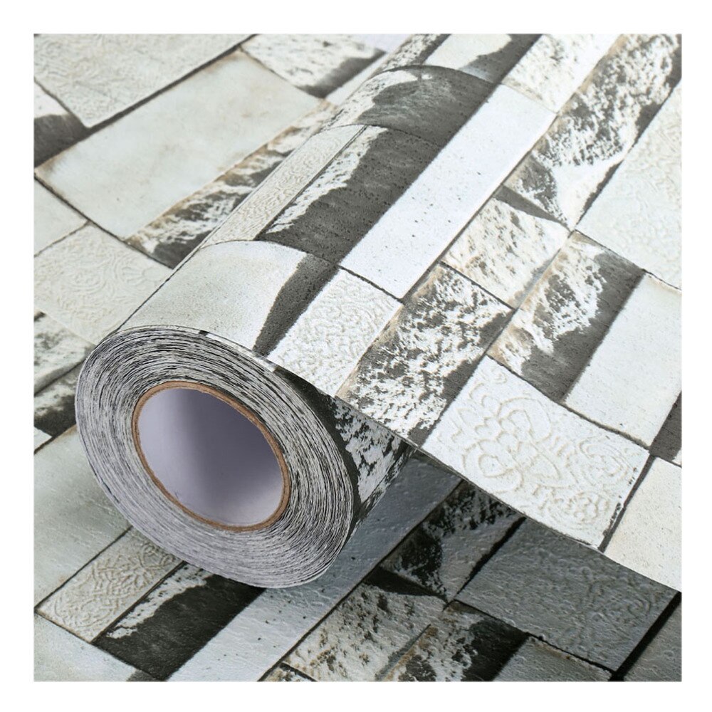 Verdikte 3D Steen Muursticker Baksteen Behang Zelfklevende Muur Muurschildering Decals Voor Woonkamer Slaapkamer Kantoor Decor (Zwart en: Default Title