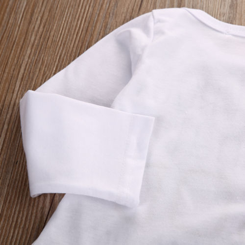 0-24M Newborn Baby Boys Girls Long Sleeve O-Neck Letter Bodysuits Playsuit Outfit Summer Sunsuit Baby Clothes