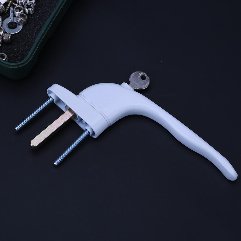 UPVC Universal Window Handle Key Locking For Double Glazing White Aluminum Alloy 4.5cm/1.77in Windows Handle Door Turning