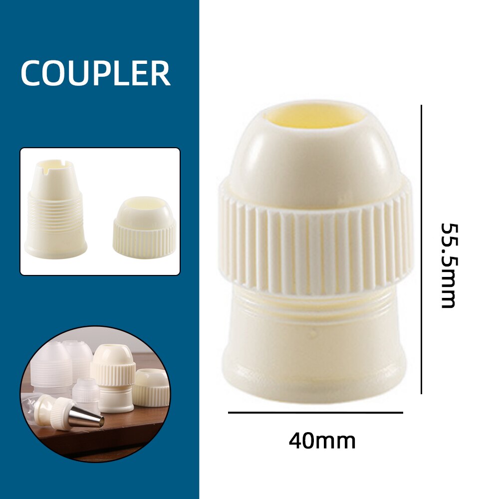 Cookies and Cake Pastry Nozzles Baking Supplies Kitchen Stainless Steel Cakes Decorating piping Tips Tool Cupcake Accessories: Medium Coupler