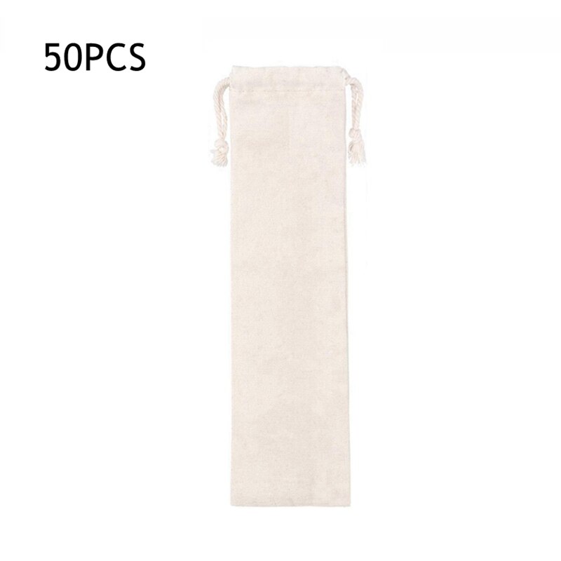 50 stuks 12mm drinkrietjes herbruikbare metalen rietjesset scherpe bubble tea rietjes 304 roestvrijstalen parel milkshake dikke rietjes buis: Witte tas