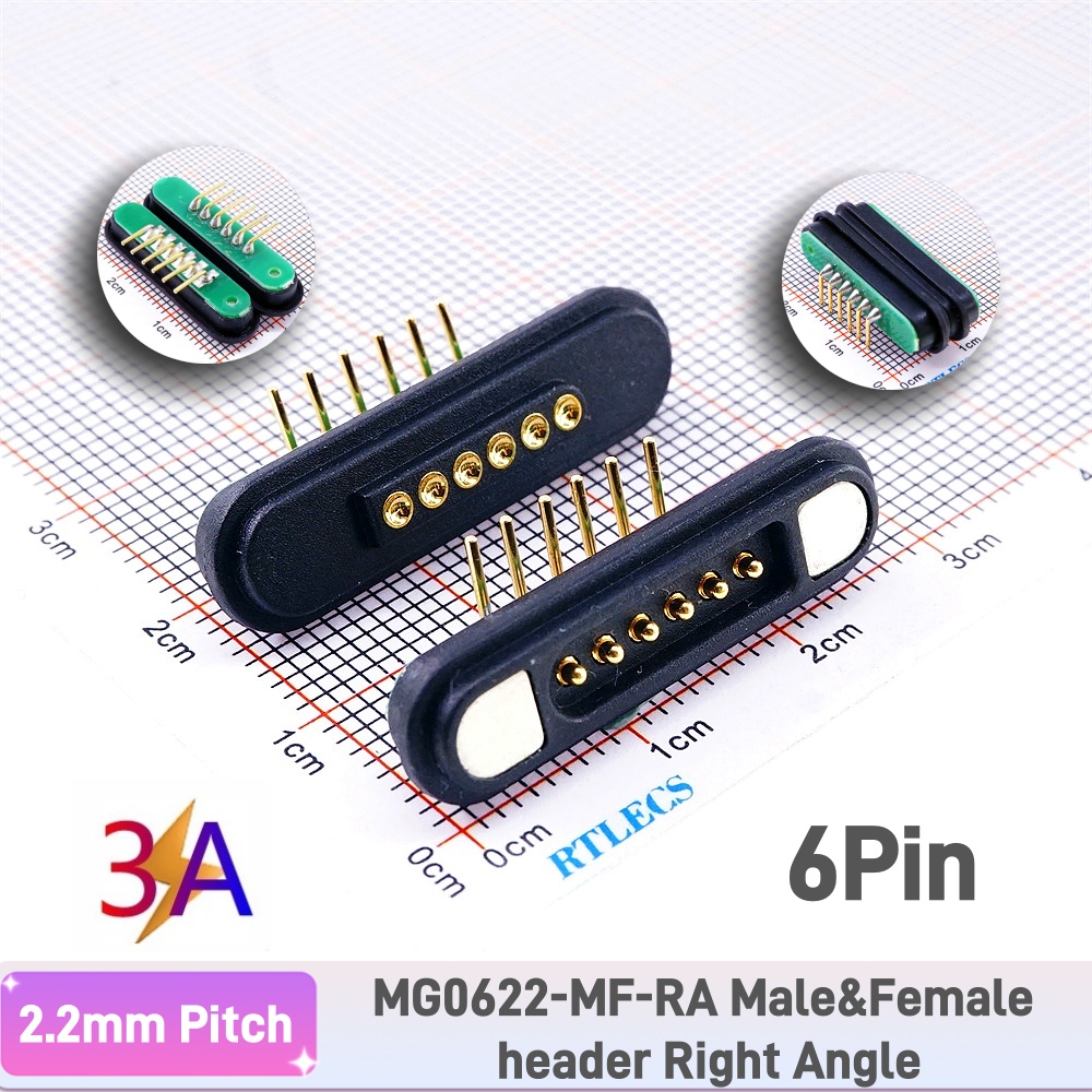 1 par 3A conector Pin Pogo magnético 2 3 4 5 6 7 8 9 11 posiciones paso 2,2 MM tira de contacto Pogopin macho hembra con resorte: Verde