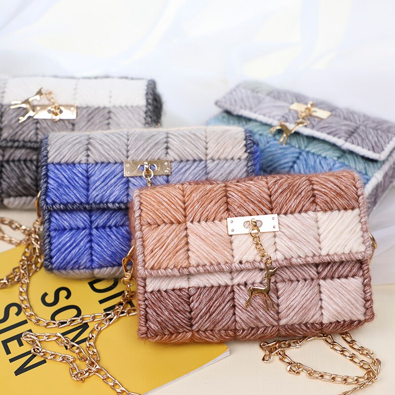 Wol Hand-Geweven Zak Opbergtas Decoratieve Gehaakte Diy Materiaal Pakket Accessoires