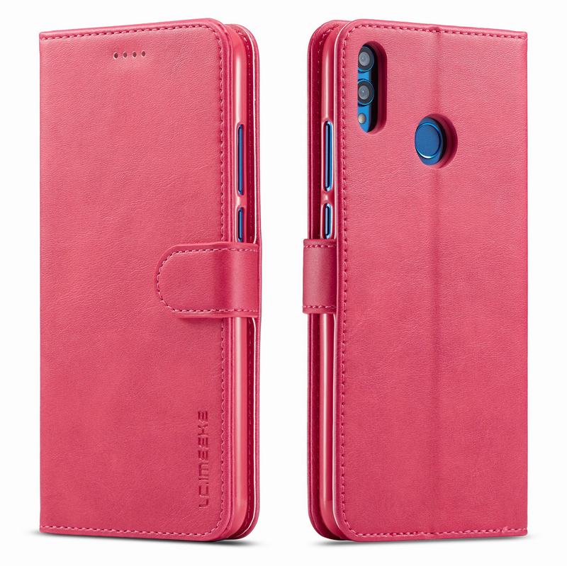 Di lusso di Caso Per Huawei Honor 8X Del Raccoglitore della Protezione Magnetica Per Honor 8 X Cassa Del Telefono Del Sacchetto Honor 8X Cuoio di Vibrazione coprilibro: Rose Red