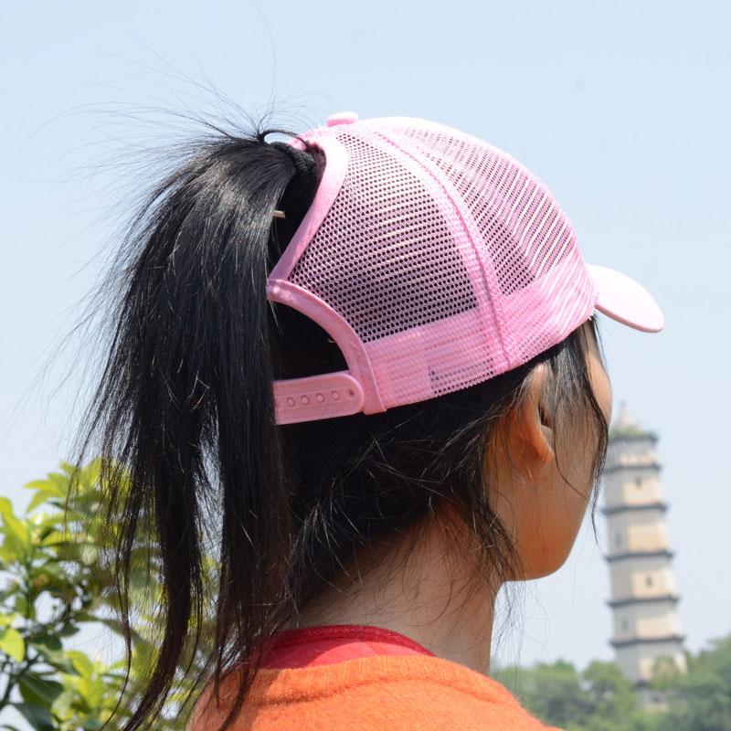Paardenstaart baseballpet messy knot pet knot hoed damespet zwart roze witte baseballpet mesh zwarte dad hat voor vrouwen