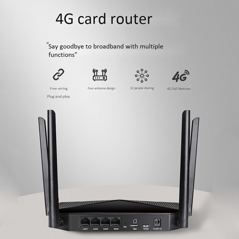 4G Wireless Router Enterprise Class Home 3G Plug-In Card, Wifi To Wired Cpe Monitoring Mobile