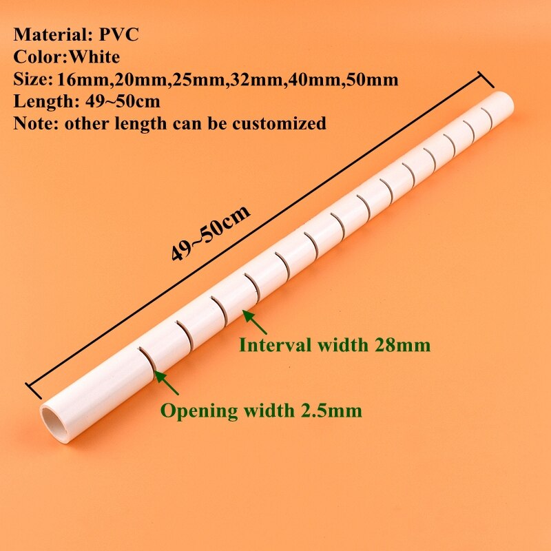 1pc OD 20~32mm Aquarium Fish Tank PVC Rain Pipe Filter Accessories Drip Water Drain Tube Deluge Downcomer Cess-Pipe: Outer dia 25mm / 1pc white