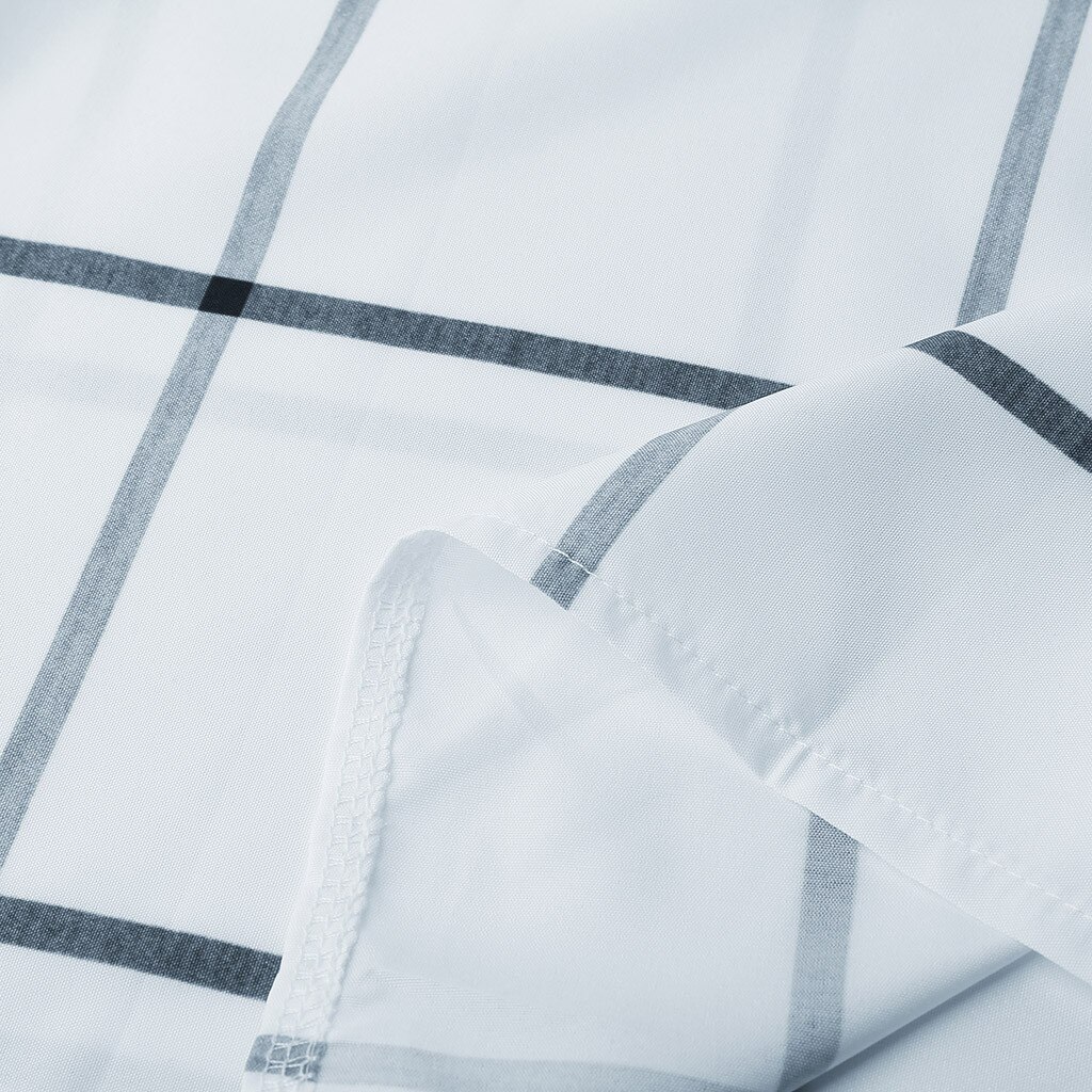 Kvinner sommer kortermet firkantet hals ensfarget rutete trykk knapp uformelt skjorte topper ropa mujer #30