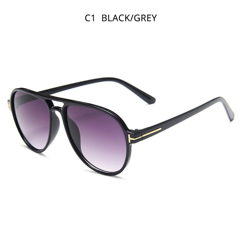 Hooban estilo piloto do vintage óculos de sol dos homens à moda design da marca de condução óculos de sol masculino retro grande quadro sombra: Black Grey