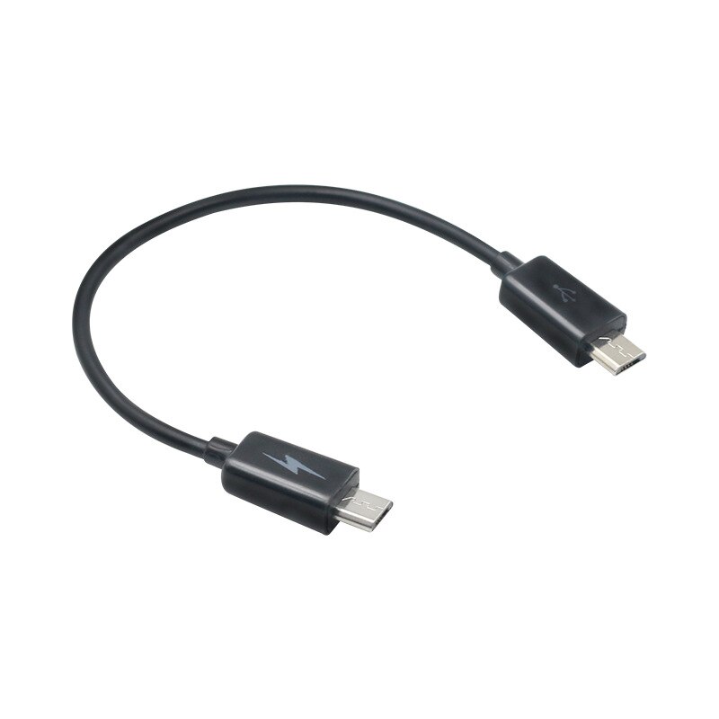 1pc Micro USB Type B Male To Micro B Male Converter OTG Adapter Lead Data Cable: black