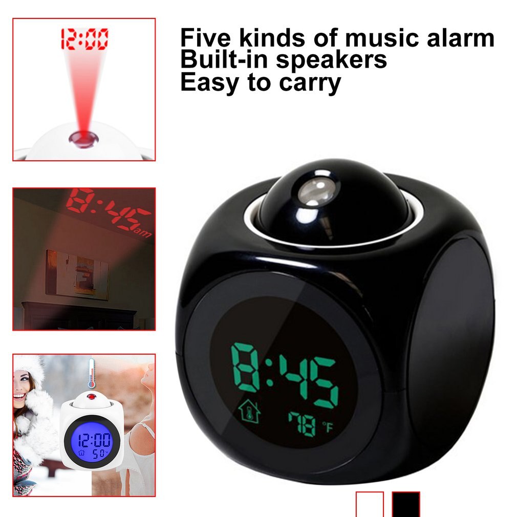 LCD Projection Voice Talking alarm clock backlight Electronic Digital Projector Watch desk Temperature display