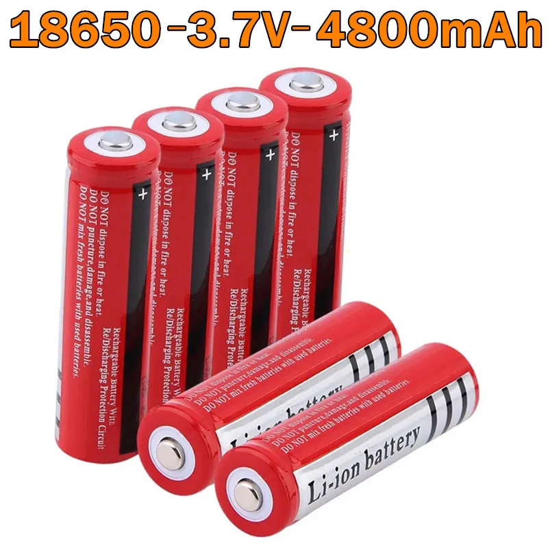 18650 3.7V 4800mAh Li-ion Battery for Power Banks & Flashlights (High-Capacity Rechargeable)