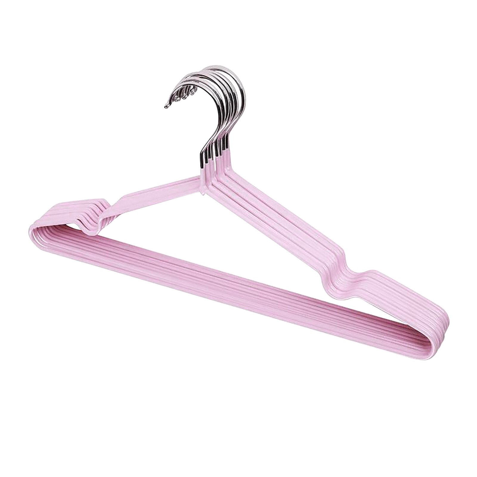 10pcs Non Slip Velvet Hangers Multi-functional Clothes Hanger Space Saving Rack For Home Metal Stainless Steel Clothes Hanger: E