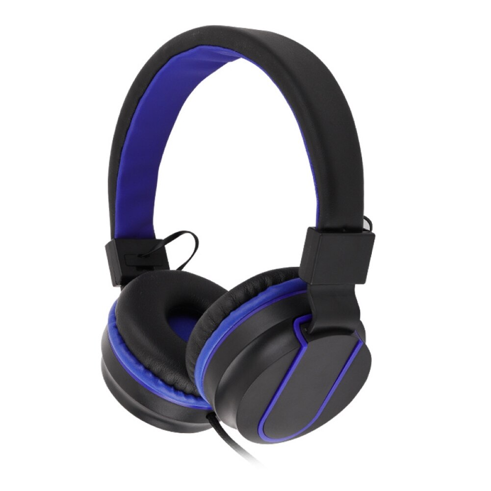 Wired Foldable Portable HiFi Stereo Headphone Heavy Bass Gaming Headset Adjustable Earphones with Mic music headset FM Earphone: Blue