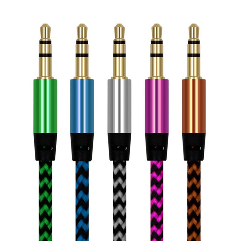 3.5Mm Jack Kabel Multicolor Nylon Aux Audio Kabel Snoer Voor Auto Oortelefoon MP3 Pc Voor Xiaomi Voor Andriod aux Muziek Kabel TXTB1