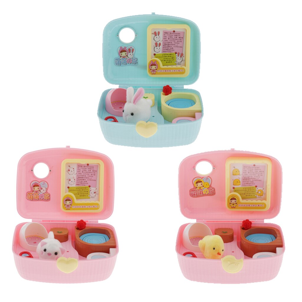 Giochi Di Imitazione animale domestico Casa di Gioco impostato Giocattoli, gatto/Coniglio/Casa Di Pollo Custodia per il trasporto Giochi Di Imitazione Giocattoli per i bambini I Ragazzi E le ragazze