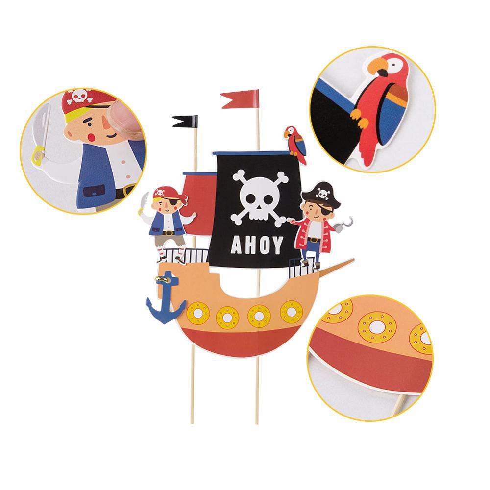 Cupcake toppers met thema, taart, dessert, tandenstokerinzetstuk voor kinderfeestjes, piratenthema, babyshowerdecoratie