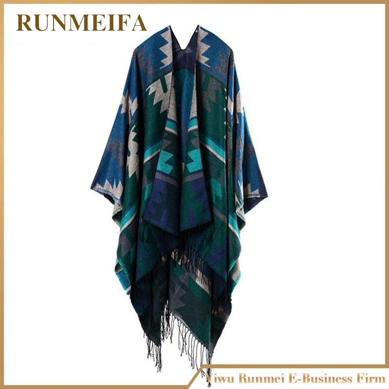 [runmeifa] kvinner batwing dusker kappe sjal polyester og akryl poncho kappe skjerf sjal poncho teppe pashmina