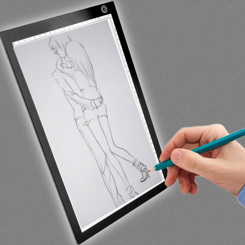 Acrylic LED Sketch Board For A4 Paper Adjustable LED Soft Eye-protection Lighted Drawing Board USB Charging With Scale HWC