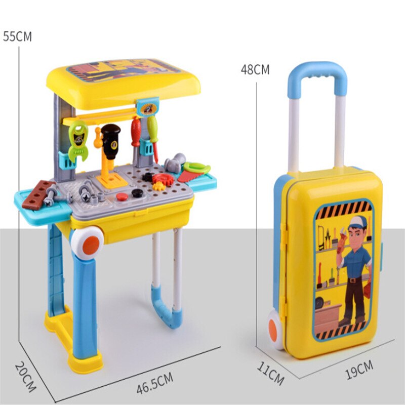 bambino del bambino Dei Bambini carrello Valigia fingere Cucina Giocattolo di Trucco Cassetta Degli Attrezzi Medico Scatola di Immagazzinaggio Gioco di Ruolo impostato di Valigie Giocattolo Regali Di Natale: Tool Toy
