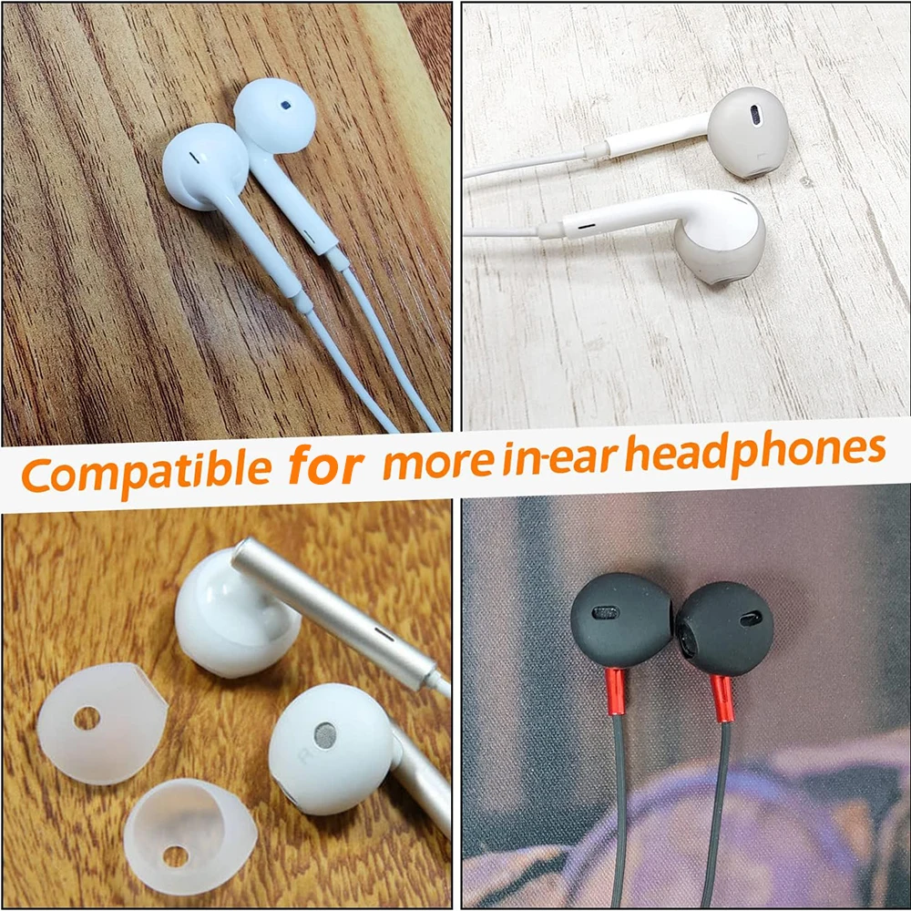 Replacement Soft Silicone Earbud Ear Tips Anti-Slip Sports Earphone Ear Covers for Apple IPhone 8S 7 6S 6Plus 5 Wired Headphones