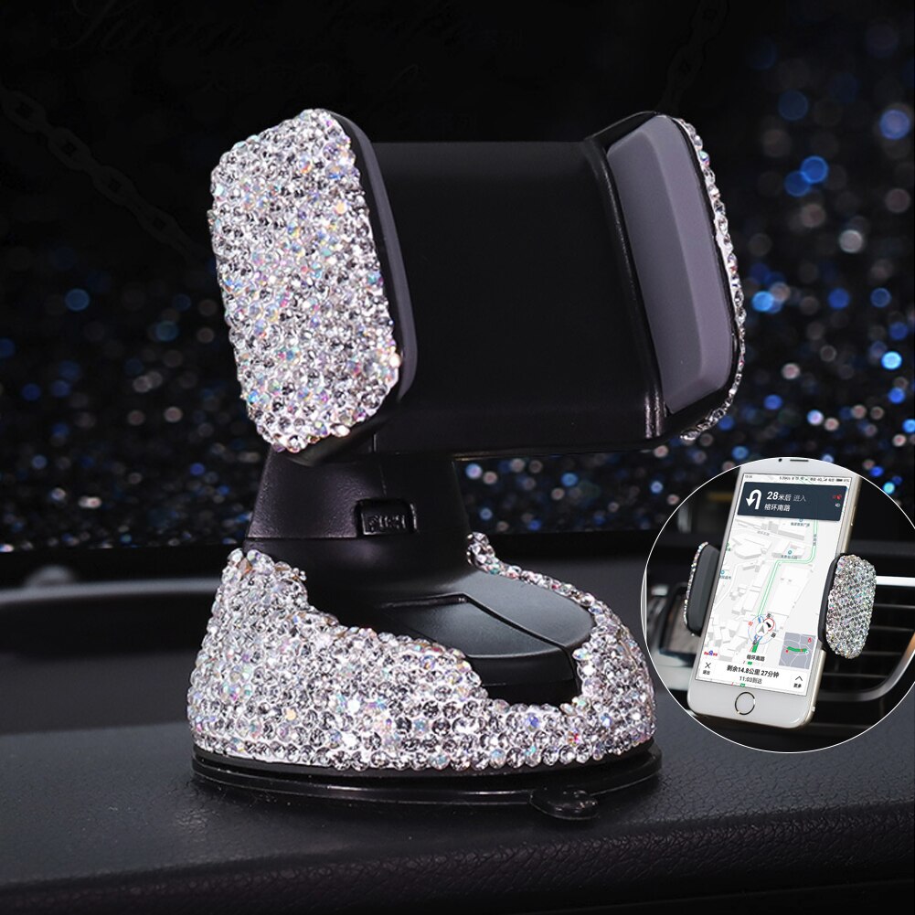 Universele Auto Telefoon Houder Kristal Diamant Decor om Ondersteuning Smartphone Geen Magnetische Mobiele Telefoon Houder voor iPhone XS MAX Xiaomi