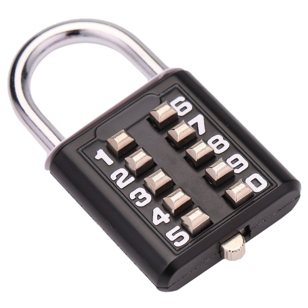 Candado de combinación de código de contraseña de 10 dígitos, candado de aleación de Zinc para equipaje, código de viaje, candado inteligente con llave, candado antirobo: 1pc-BK