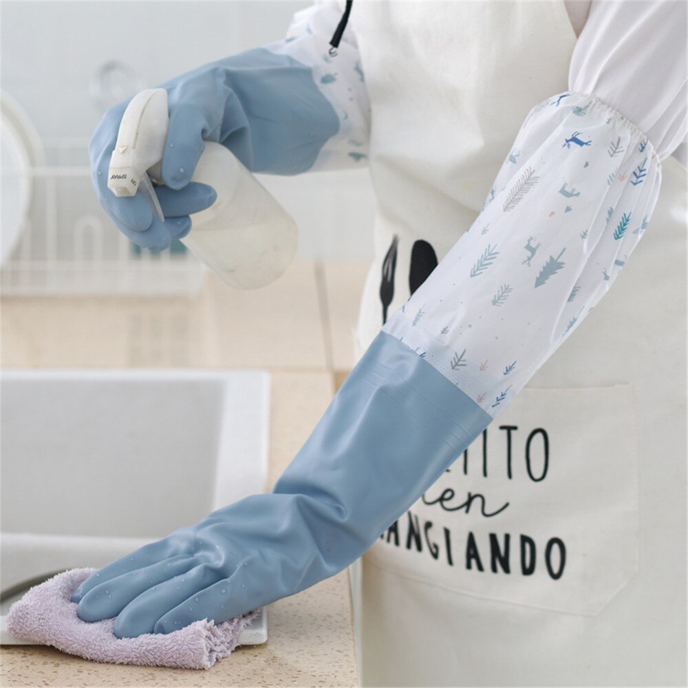 S/M/L Maten Lange Mouwen Pvc Rubberen Handschoenen Kichen Waterdicht Afwassen Schoonmaak Handschoenen 3 Kleuren Huishoudelijke Schoonmaakmiddelen tool