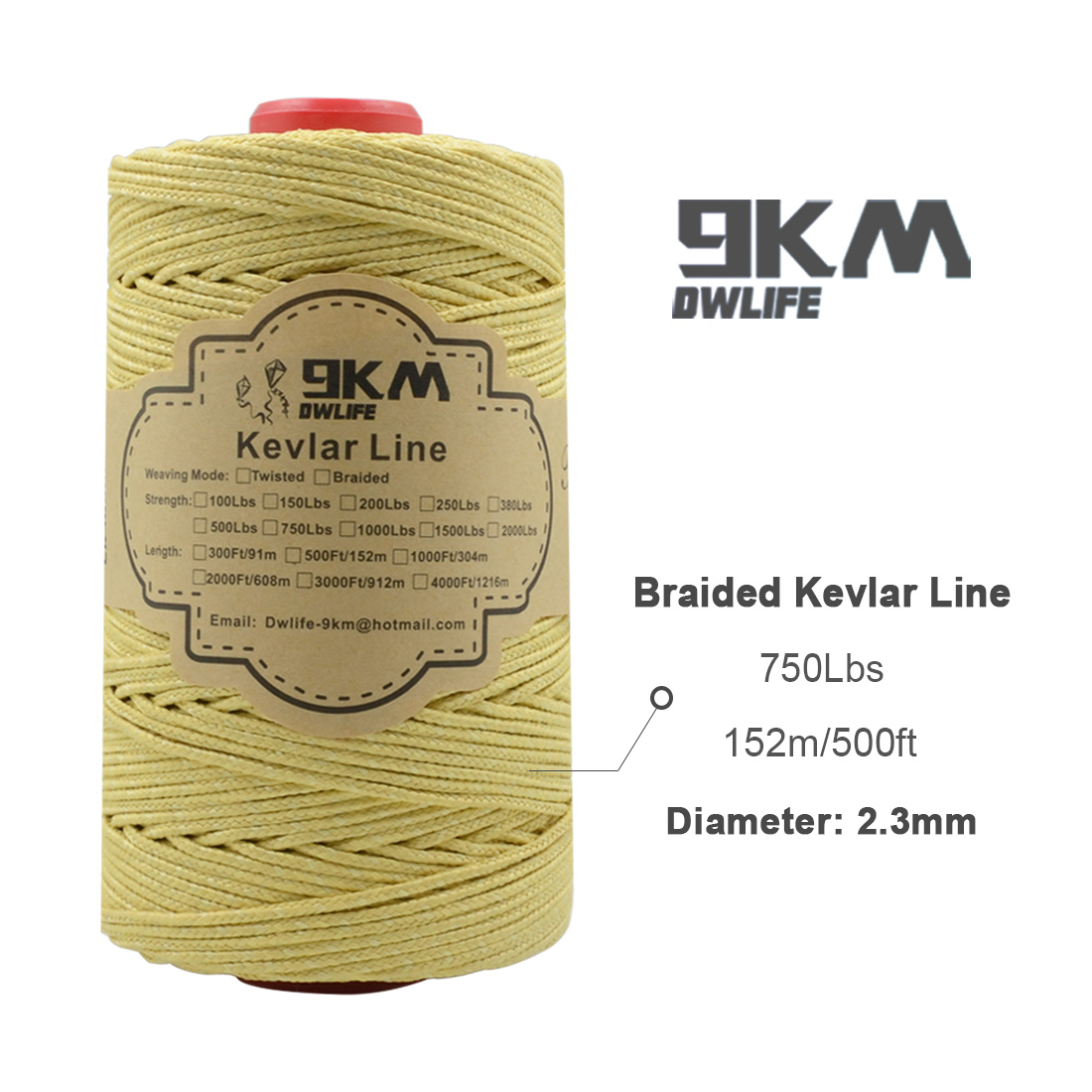 40lb-5000lb Kevlar Kite Line String for Fishing Assist Cord Kite Flying Outdoor Camping Tent Cord Low-stretch Cut-resistance