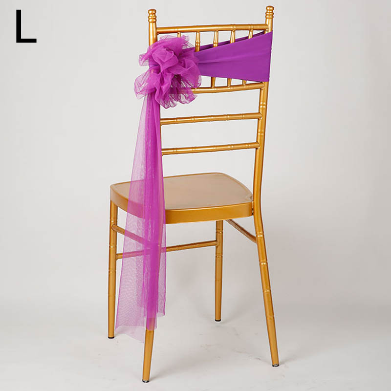 Bandas de satén para silla de boda, cintas para sillas de , cubierta de nudo para silla de decoración, lazo para silla de banquete, color dorado y rosa, novedad: L